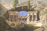 Karl friedrich schinkel The Portico of the Queen of the Night-s Palace,decor for Mozart-s opera Die Zauberflote oil on canvas